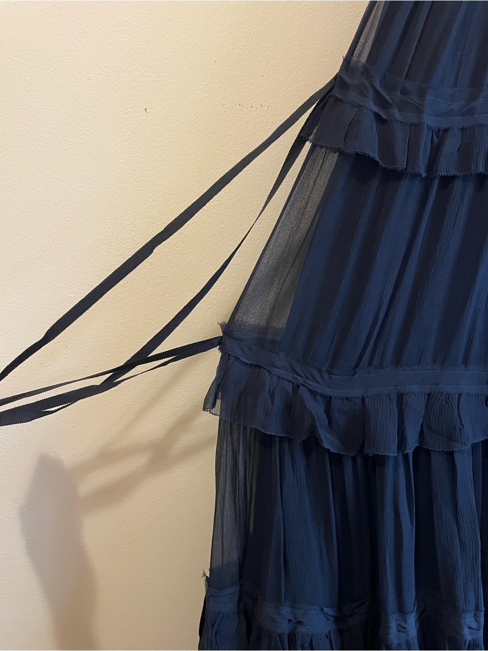 Ulla Johnson Agatha gown - Black Ruffled Tiered Maxi Dress with Strappy V-Neck - Picture 10 of 12